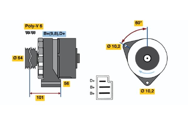 Bosch Alternator/Dynamo 0 120 489 327