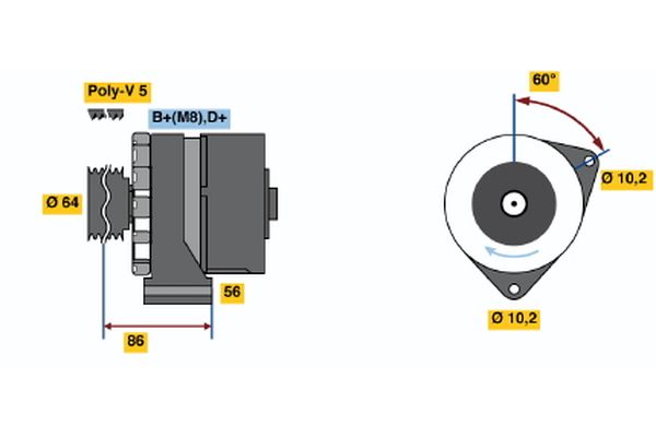 Bosch Alternator/Dynamo 0 986 033 910