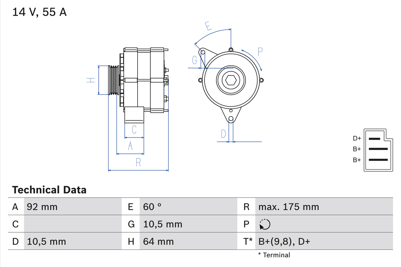 Bosch Alternator/Dynamo 0 986 034 050