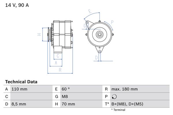 Bosch Alternator/Dynamo 0 986 034 150