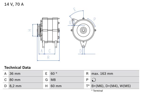 Bosch Alternator/Dynamo 0 986 034 470