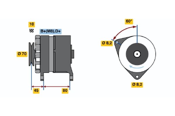 Bosch Alternator/Dynamo 0 986 035 750