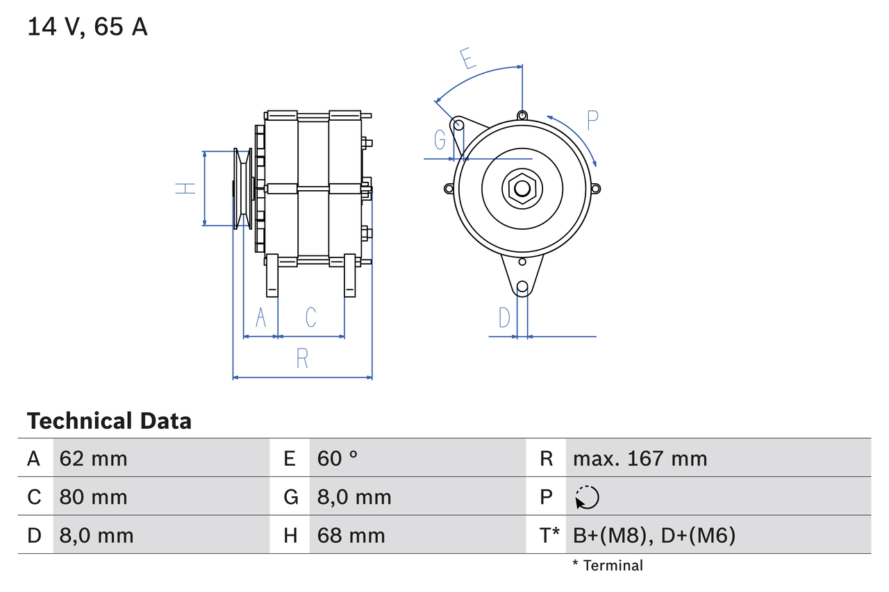 Bosch Alternator/Dynamo 0 986 035 800