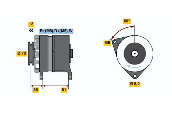 Bosch Alternator/Dynamo 0 986 036 000