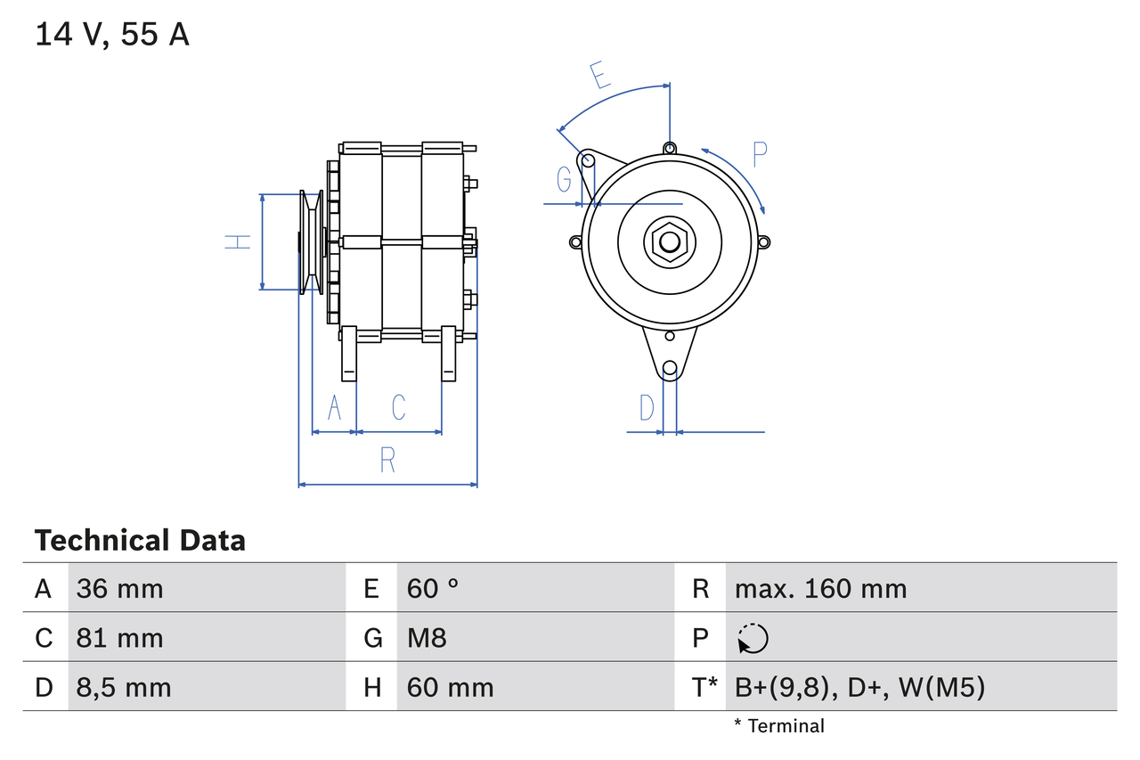 Bosch Alternator/Dynamo 0 986 036 020
