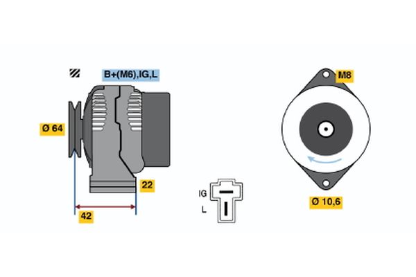 Bosch Alternator/Dynamo 0 986 036 641