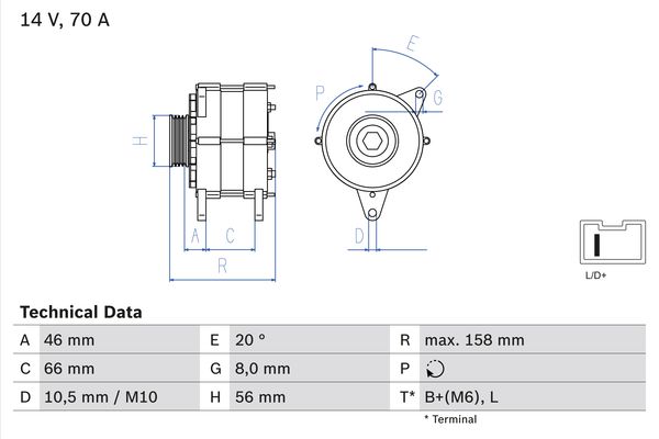 Bosch Alternator/Dynamo 0 986 036 851