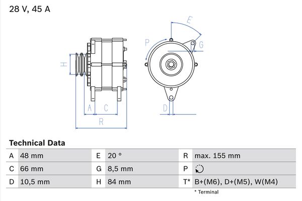 Bosch Alternator/Dynamo 0 986 037 221