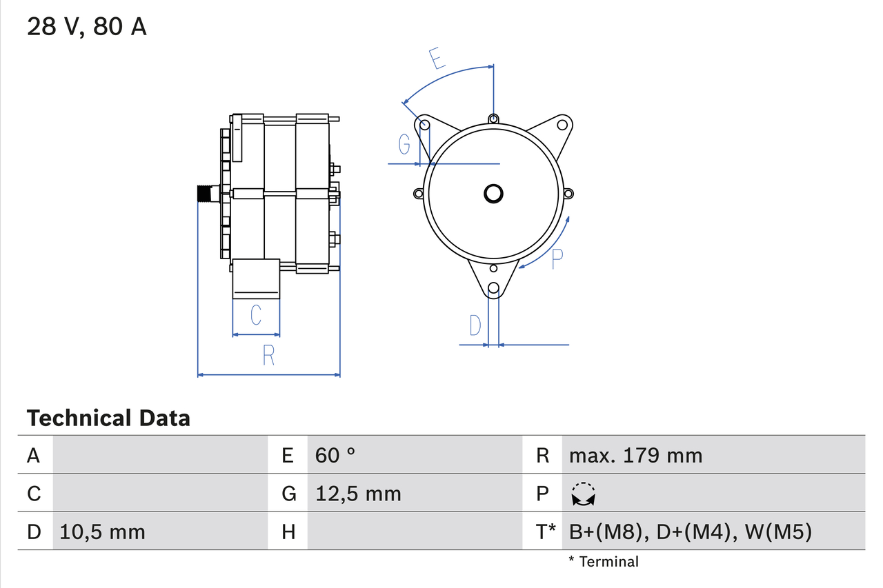 Bosch Alternator/Dynamo 0 986 037 770