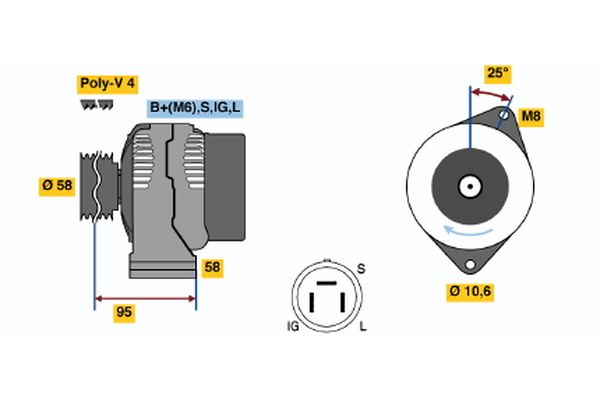 Bosch Alternator/Dynamo 0 986 038 011