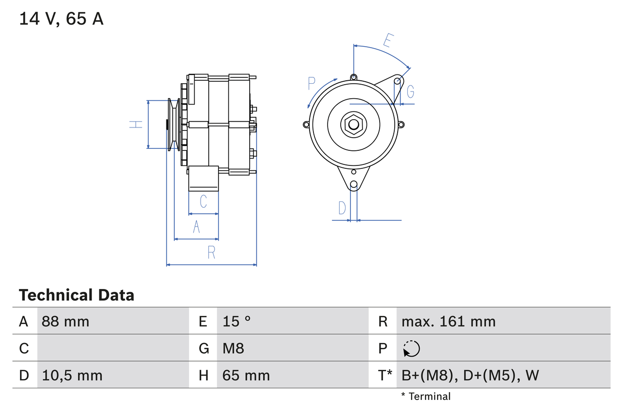 Bosch Alternator/Dynamo 0 986 038 080