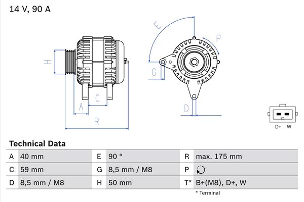 Bosch Alternator/Dynamo 0 986 038 370