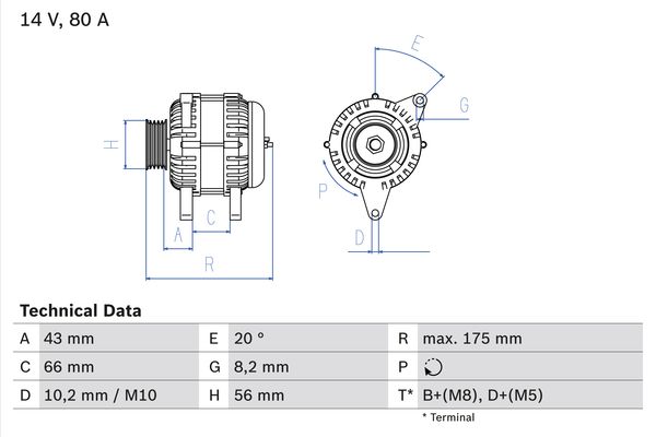 Bosch Alternator/Dynamo 0 986 038 781