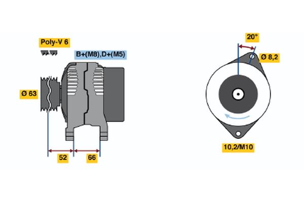 Bosch Alternator/Dynamo 0 986 038 811