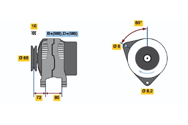 Bosch Alternator/Dynamo 0 986 038 960