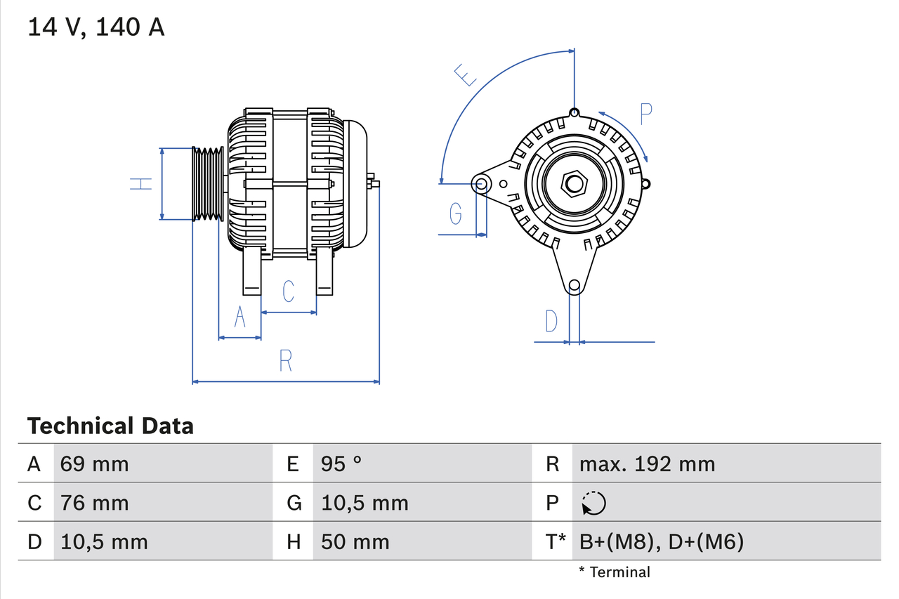 Bosch Alternator/Dynamo 0 986 039 000