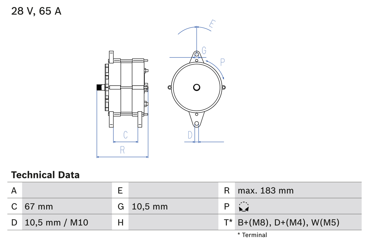 Bosch Alternator/Dynamo 0 986 039 490
