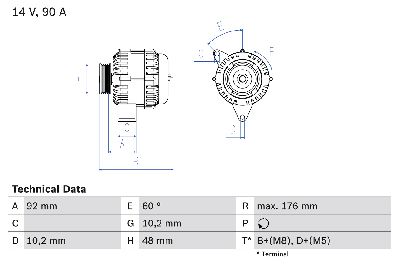 Bosch Alternator/Dynamo 0 986 039 740