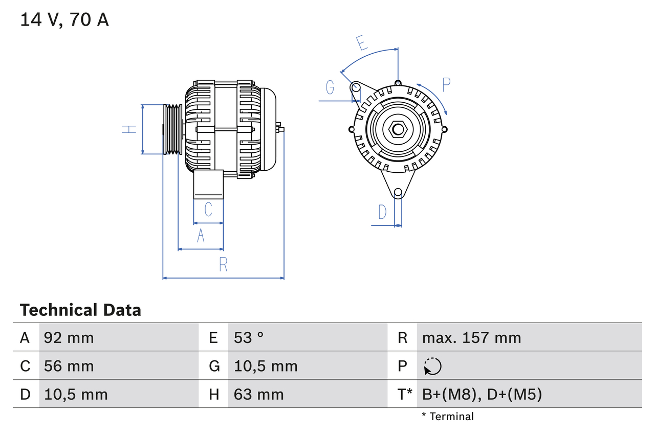 Bosch Alternator/Dynamo 0 986 039 760