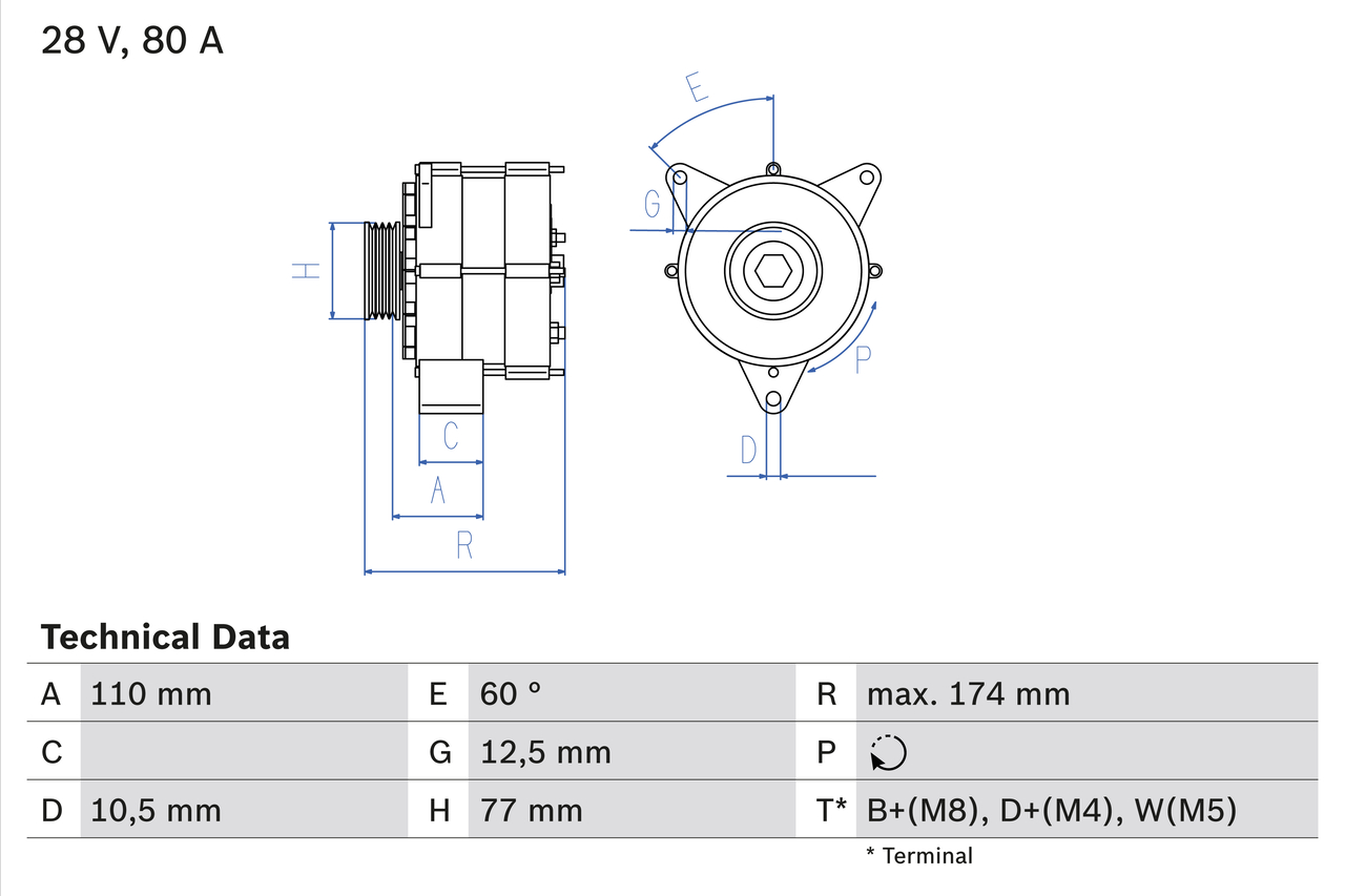 Bosch Alternator/Dynamo 0 986 039 790