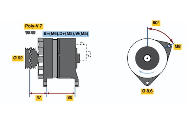 Bosch Alternator/Dynamo 0 986 039 881