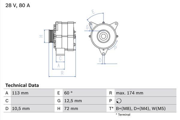 Bosch Alternator/Dynamo 0 986 040 260