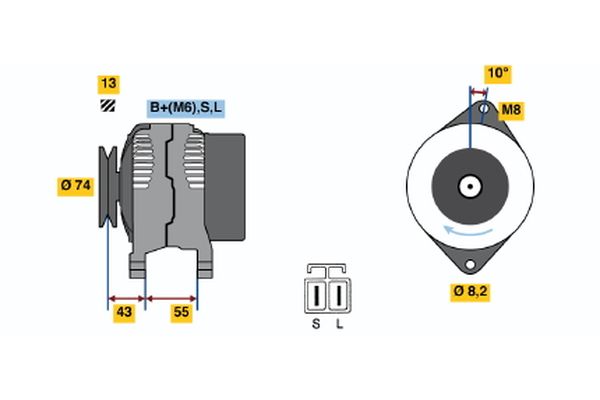 Bosch Alternator/Dynamo 0 986 040 481