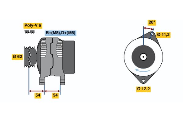 Bosch Alternator/Dynamo 0 986 040 631