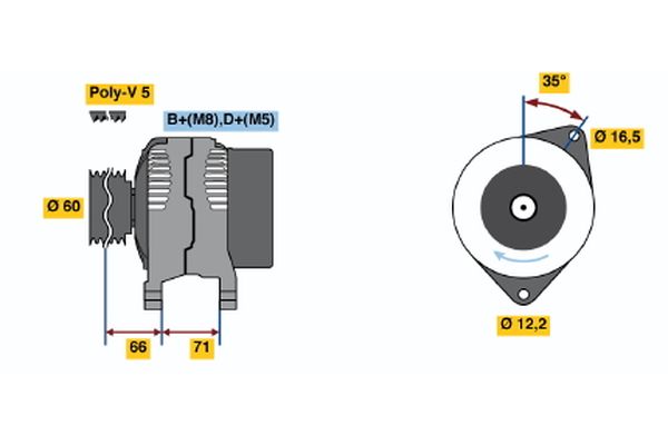 Bosch Alternator/Dynamo 0 986 040 651