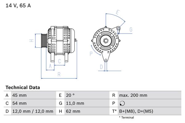 Bosch Alternator/Dynamo 0 986 040 671