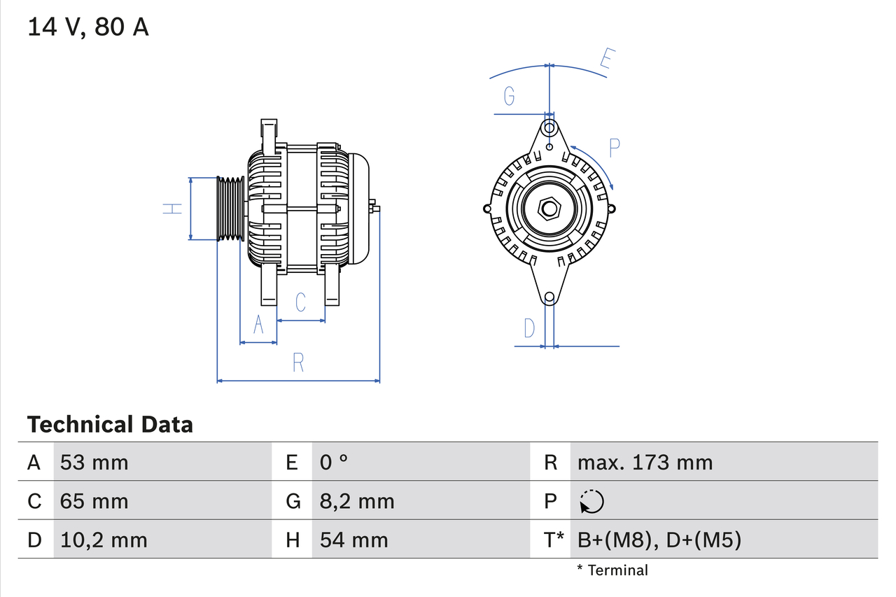 Bosch Alternator/Dynamo 0 986 041 381