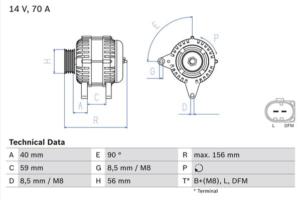 Bosch Alternator/Dynamo 0 986 041 480