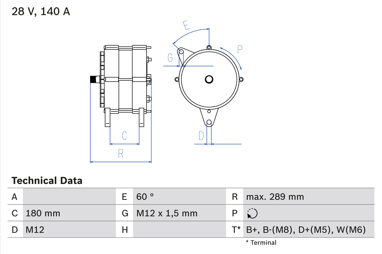 Bosch Alternator/Dynamo 0 986 041 640