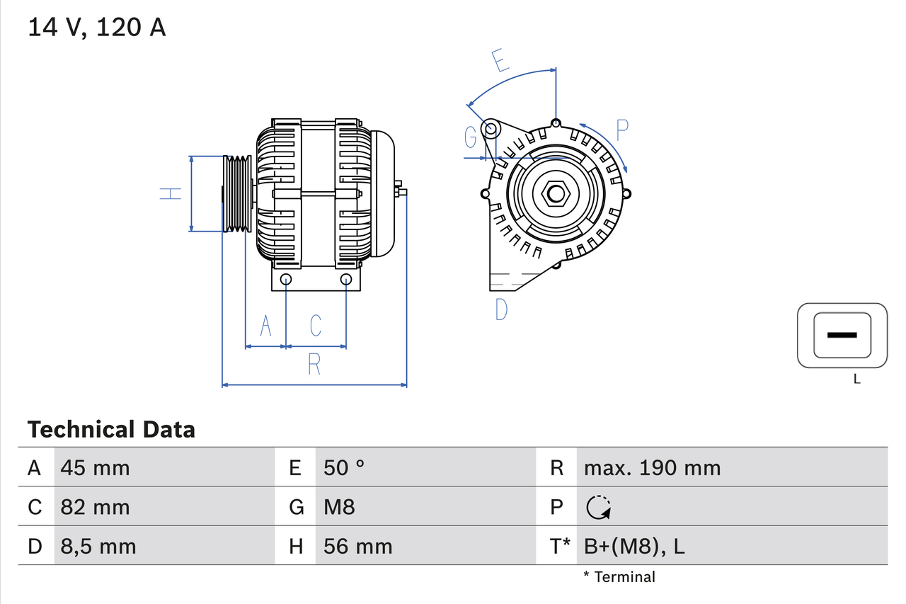 Bosch Alternator/Dynamo 0 986 041 740