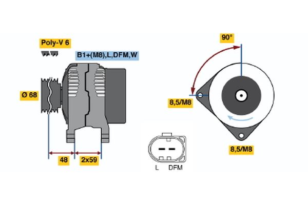 Bosch Alternator/Dynamo 0 986 041 900