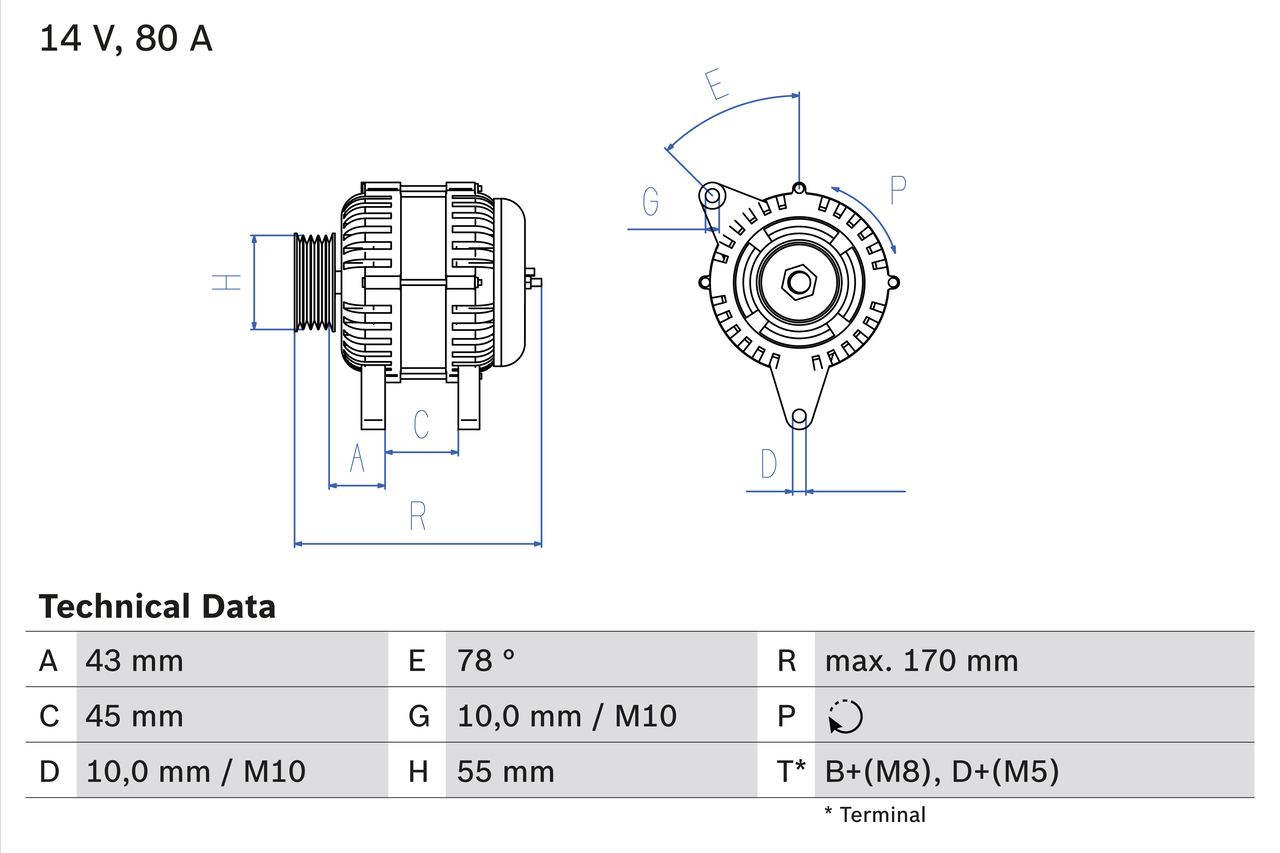 Bosch Alternator/Dynamo 0 986 042 081