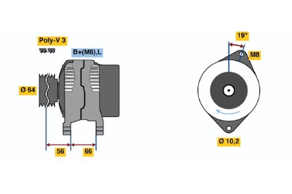 Bosch Alternator/Dynamo 0 986 042 121