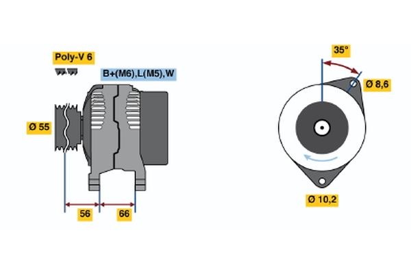 Bosch Alternator/Dynamo 0 986 042 211