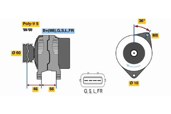 Bosch Alternator/Dynamo 0 986 042 301