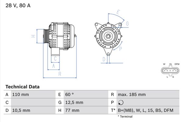 Bosch Alternator/Dynamo 0 986 042 360