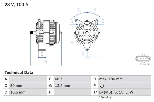 Bosch Alternator/Dynamo 0 986 042 590