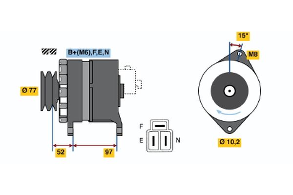 Bosch Alternator/Dynamo 0 986 043 011