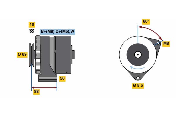 Bosch Alternator/Dynamo 0 986 043 300