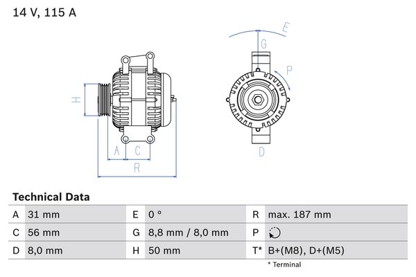 Bosch Alternator/Dynamo 0 986 043 660