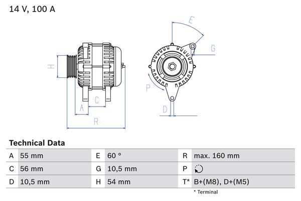 Bosch Alternator/Dynamo 0 986 043 960