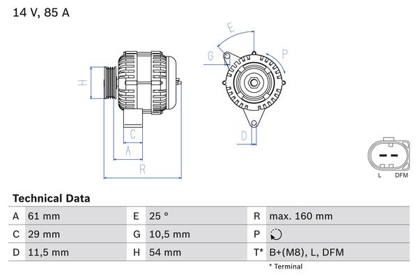 Bosch Alternator/Dynamo 0 986 044 490