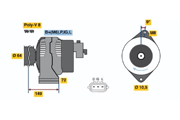 Bosch Alternator/Dynamo 0 986 044 501