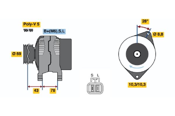 Bosch Alternator/Dynamo 0 986 044 721