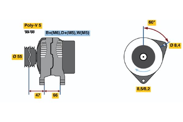 Bosch Alternator/Dynamo 0 986 044 741