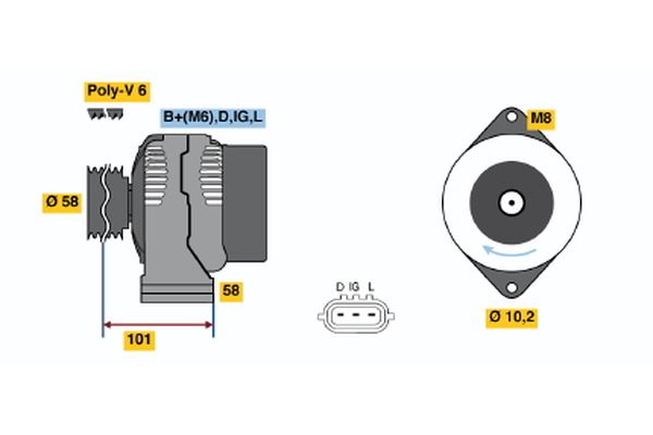 Bosch Alternator/Dynamo 0 986 045 051